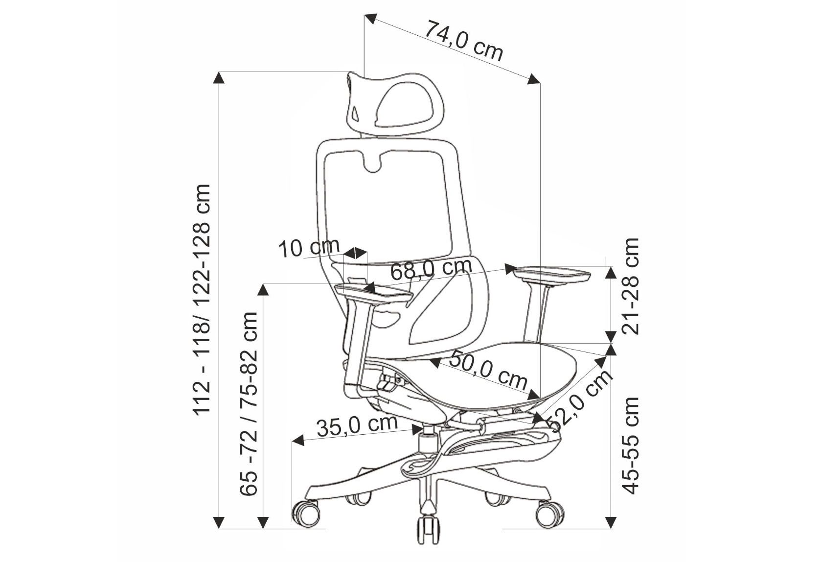 ergonomiczny fotel biurowy z podnóżkiem space